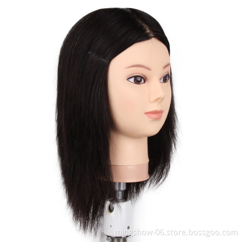 wholesale high quality 100% human hair cosmetology Afro training mannequin manikin head for hairdressers